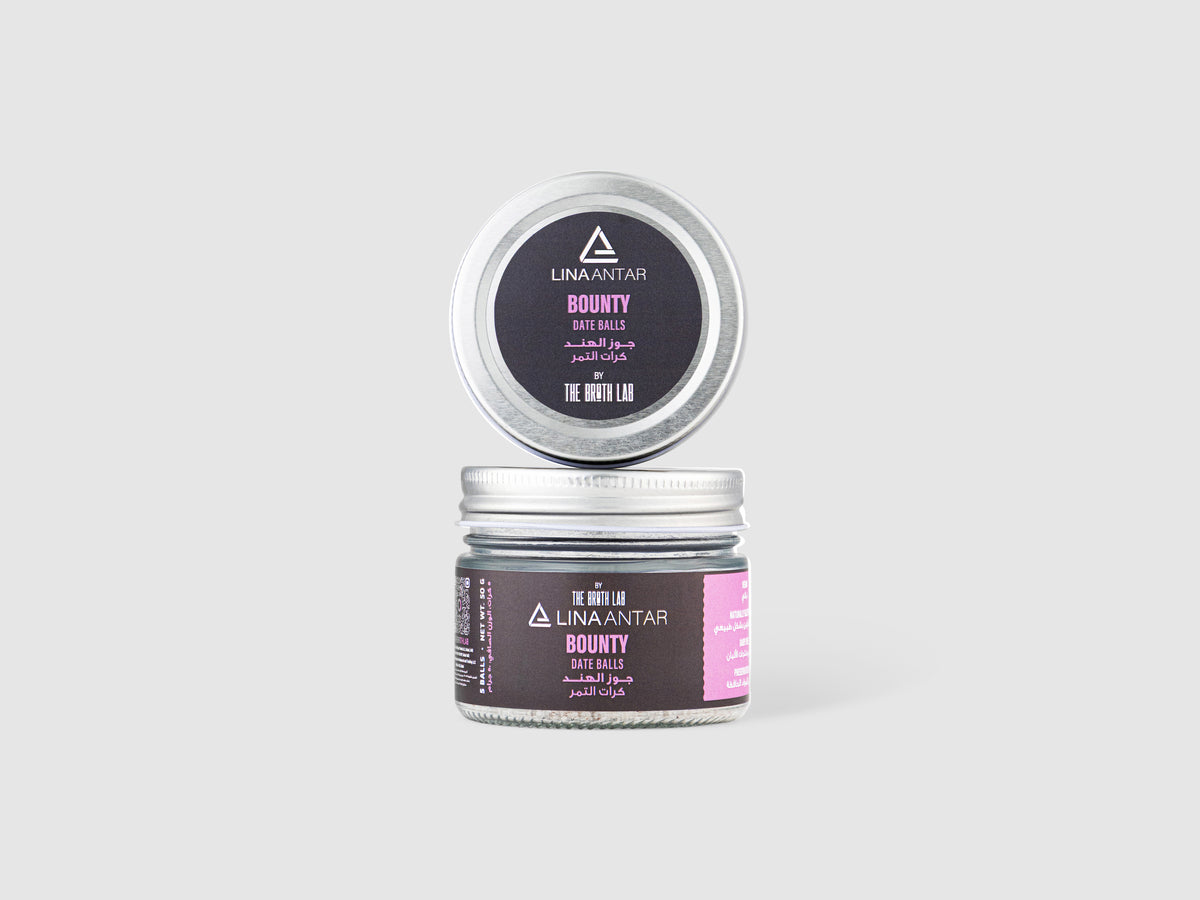 LINA ANTAR Bounty energy balls jar with silver lid